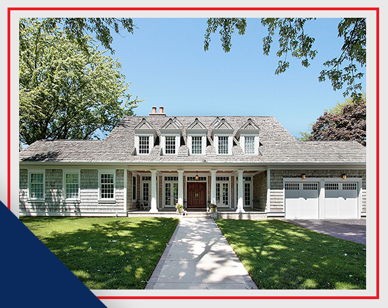 a modern grey and white house