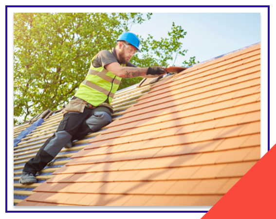 A roofer installing a new roof